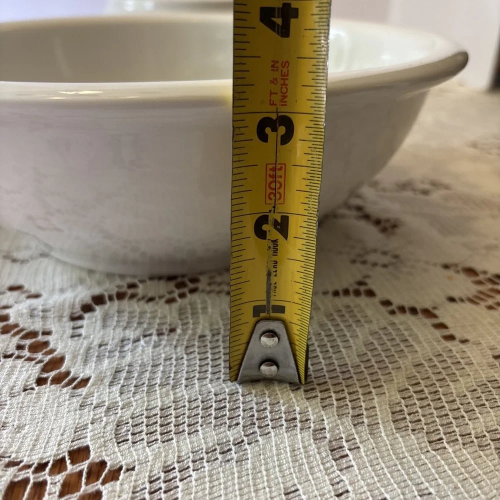 Pier 1 Imports White Glaze Nesting Mixing Bowls ~ Set of 4